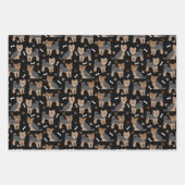 ヨークシャーテリアポーズアンドボーンズヨークシャーテリア犬 ラッピングペーパーシート (正面)