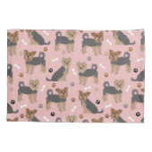 ヨークシャーテリアポーズアンドボーンズヨークシャーテリア犬 枕カバー (裏面)