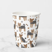 ヨークシャーテリアポーズアンドボーンズヨークシャーテリア犬 紙コップ (裏面)