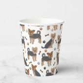 ヨークシャーテリアポーズアンドボーンズヨークシャーテリア犬 紙コップ (左)