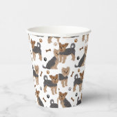 ヨークシャーテリアポーズアンドボーンズヨークシャーテリア犬 紙コップ (右)