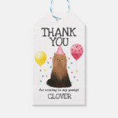 ヨークシャーテリアポーティドッグ誕生日サンキューオフィードギフトラベル ギフトタグ (正面)
