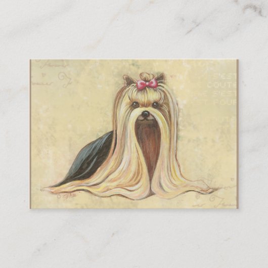 ヨークシャーテリアポートレート絵画ズ 名刺 (正面)