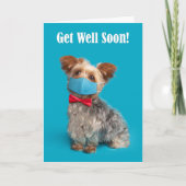 . .ヨークシャーテリアマスクでかわいい顔犬 シーズンカード (正面)