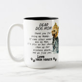 ヨークシャーテリアママ最高の引用文 ツートーンマグカップ (左)