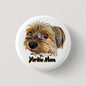 ヨークシャーテリアマムカワイヨークシャーテリアヨークシャーテリア顔 缶バッジ (正面)