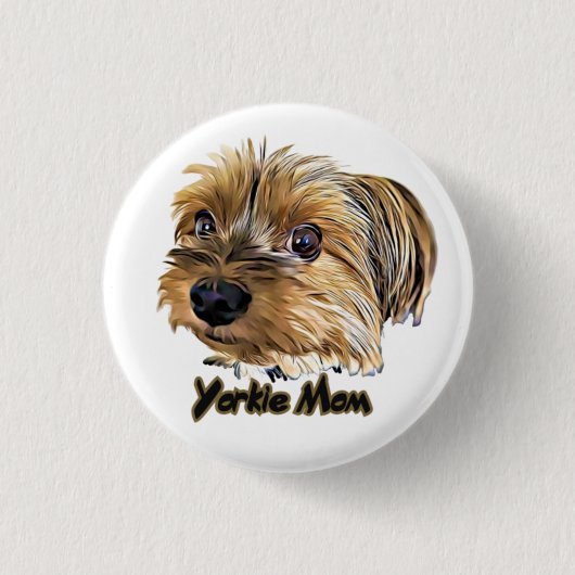 ヨークシャーテリアマムカワイヨークシャーテリアヨークシャーテリア顔 缶バッジ (正面)