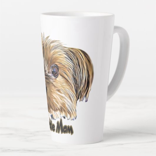 ヨークシャーテリアマムキュートヨークシャーテリアヨークシャーテリア顔 カフェラテマグ (右アングル)