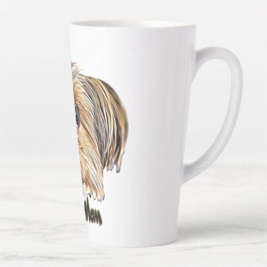 ヨークシャーテリアマムキュートヨークシャーテリアヨークシャーテリア顔 カフェラテマグ (右)