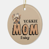 ヨークシャーテリアマムヨークシャーテリアオーバー名前をカスタムする セラミックオーナメント (左)
