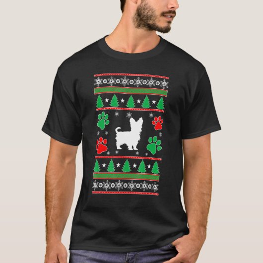 ヨークシャーテリアマム醜いクリスマス Tシャツ (正面)