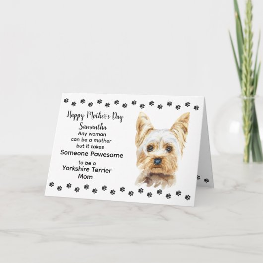 ヨークシャーテリアモマモノグラム名母の日 シーズンカード (正面)