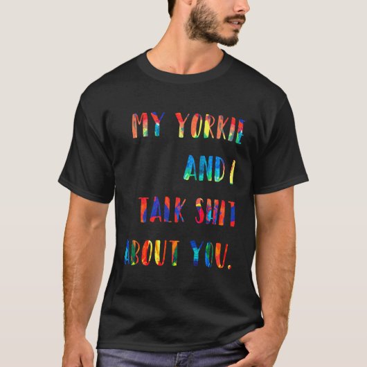 ヨークシャーテリアユーレトロスタイル絵画ズ Tシャツ (正面)