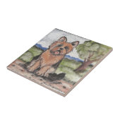 ヨークシャーテリアヨークシャーテリアドッグアンティークヴィンテージルック タイル (側面)