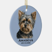ヨークシャーテリアヨークシャーテリアドッグキープサキープラブメモリ セラミックオーナメント (右)