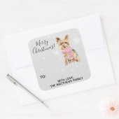 ヨークシャーテリアヨークシャーテリアホリデーギフトラベルステッカー スクエアシール (封筒)