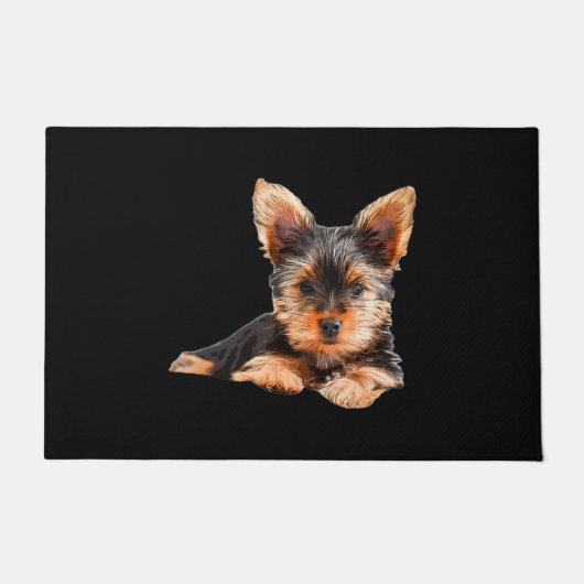 ヨークシャーテリアヨークシャーテリアワンピードッグ ドアマット (正面)