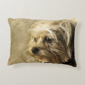 ヨークシャーテリアヨークシャーテリアー犬子犬のペット枕 アクセントクッション (裏面)