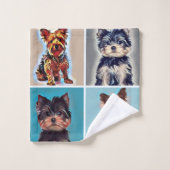 ヨークシャーテリアヨークシャードッグ バスタオルセット (ウォッシュタオル)