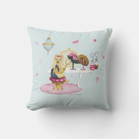 ヨークシャーテリアヨークシャーブードワールピロー クッション (正面)