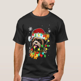 ヨークシャーテリアライトズクリスマスドッグ Tシャツ