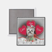 ヨークシャーテリアラブハグキスマグネット マグネット (正面/裏面)