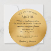 ヨークシャーテリアラブ決して死なないラウンド金ゴールド サンキューカード (裏面)