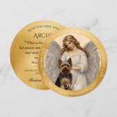 ヨークシャーテリアラブ決して死なないラウンド金ゴールド サンキューカード (正面/裏面)