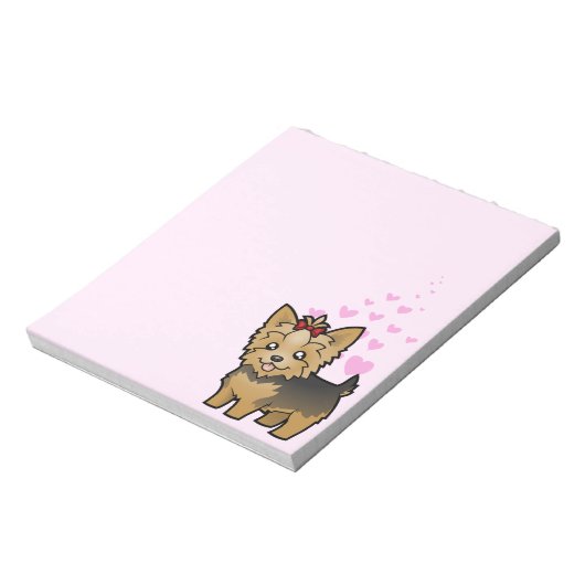ヨークシャーテリアラブ(弓の短い髪) ノートパッド (回転)