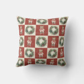 ヨークシャーテリアリースレトロ動揺してクリスマス クッション (裏面)