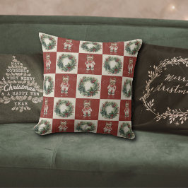 ヨークシャーテリアリースレトロ動揺してクリスマス クッション