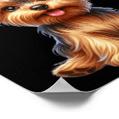 ヨークシャーテリアレイリアトインデアサンタハットクリスマスライトC ポスター (角)