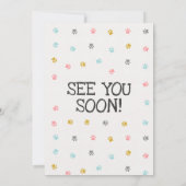 ヨークシャーテリアレッツポーティドッグパピー誕生日ブルー 招待状 (裏面)