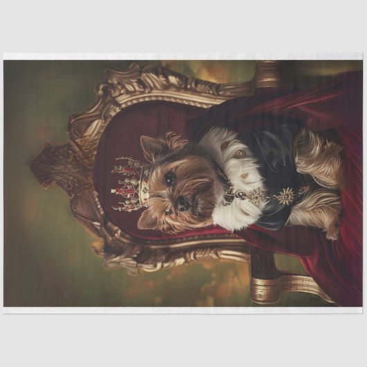 ヨークシャーテリアレッドキングスチェアライトバックグランドデコップページ 薄葉紙 (正面)