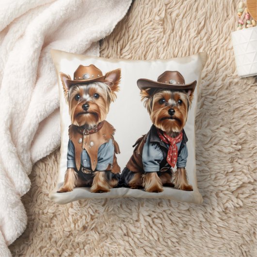 ヨークシャーテリアヴィンテージ クッション (ブランケット)