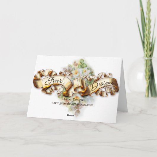 ヨークシャーテリアークリスマストリートショップホリデー シーズンカード (裏面)