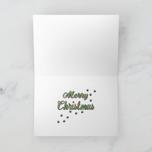 ヨークシャーテリアークリスマストリートショップホリデー シーズンカード (内部)