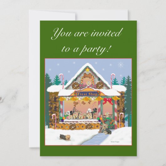 ヨークシャーテリアークリスマストリートショップ招待状 招待状 (正面)