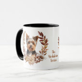 ヨークシャーテリアードッグオータムリース マグカップ (正面左)