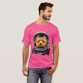 ヨークシャーテリアードッグ宇宙飛行士宇宙探査 Tシャツ (正面フル)
