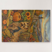 ヨークシャーテリアードッグ秋の収穫感謝祭 ジグソーパズル (横)