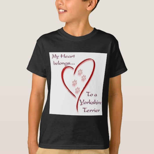 ヨークシャーテリアーハートオベズ Tシャツ (正面)