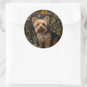 ヨークシャーテリアーヨークシャーテリアウィリアムモリススタイル ラウンドシール (バッグ)