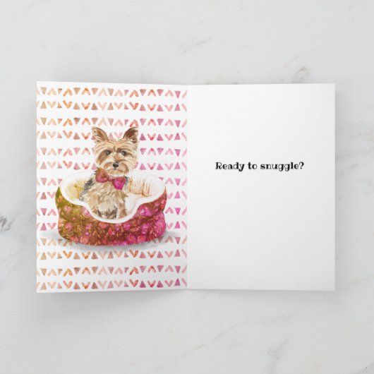 ヨークシャーテリアーヨークシャーテリアドッグヴァレンティーンズデイ カード (内部)