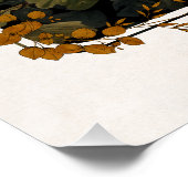 ヨークシャーテリアーヴィンテージフローラタペストリー ポスター (コーナー)