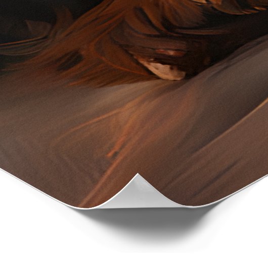 ヨークシャーテリアー現実主義アートポートレート ポスター (角)