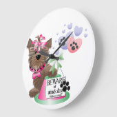 ヨークシャーテリア丸（大）時計 ラージ壁時計 (傾斜)