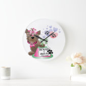 ヨークシャーテリア丸（大）時計 ラージ壁時計 (ホーム)