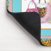 ヨークシャーテリア付きヒョウアニマルプリントマウスパッド マウスパッド (コーナー)