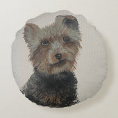 ヨークシャーテリア円枕 ラウンドクッション (裏面)